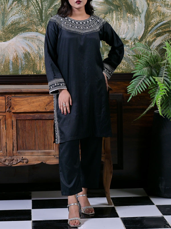 Black Embroidered 2 pc - 50148