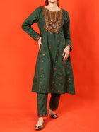 Green Embroidered 2 pc - 55002