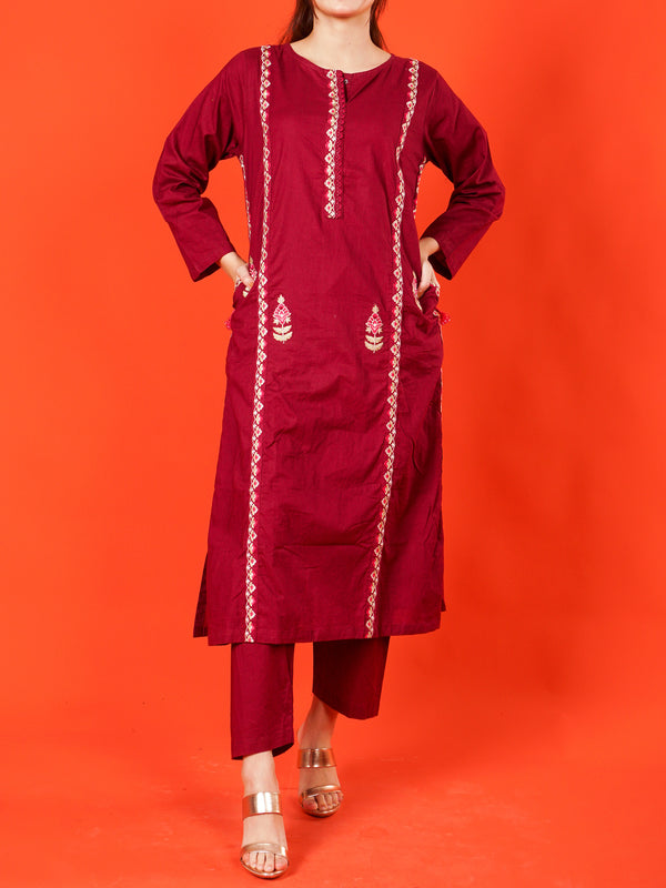 Maroon Embroidered 2 pc - 54999