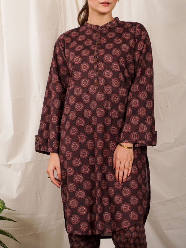 Maroon Printed 2 pc - 50109