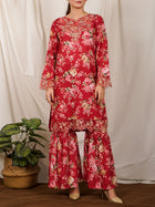 Maroon Printed 2 pc - 50106