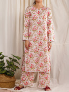 Blush Pink Printed Suit - 55078