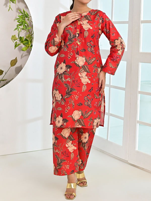 Red Printed 2 pc - 50146