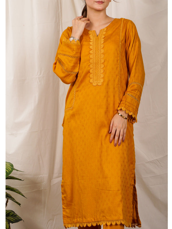 Yellow Jacquard 2 pc - 50103